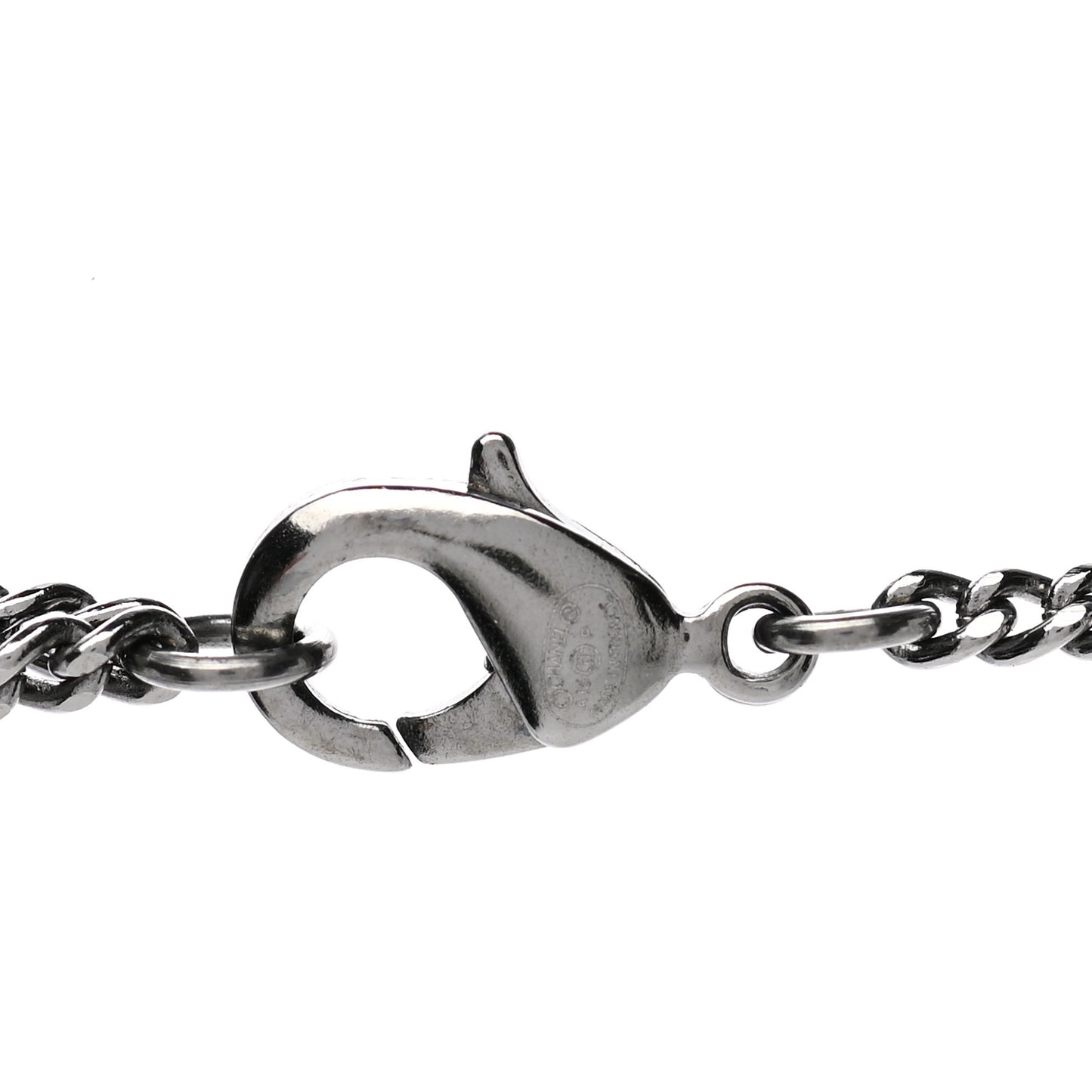 Baguette Crystal Large CC Necklace Silver