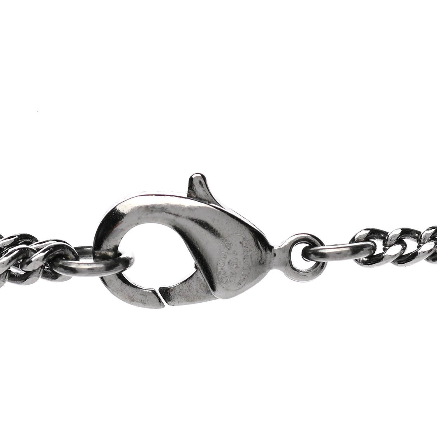 Chanel Baguette Crystal Large CC Necklace Silver 4 of 5