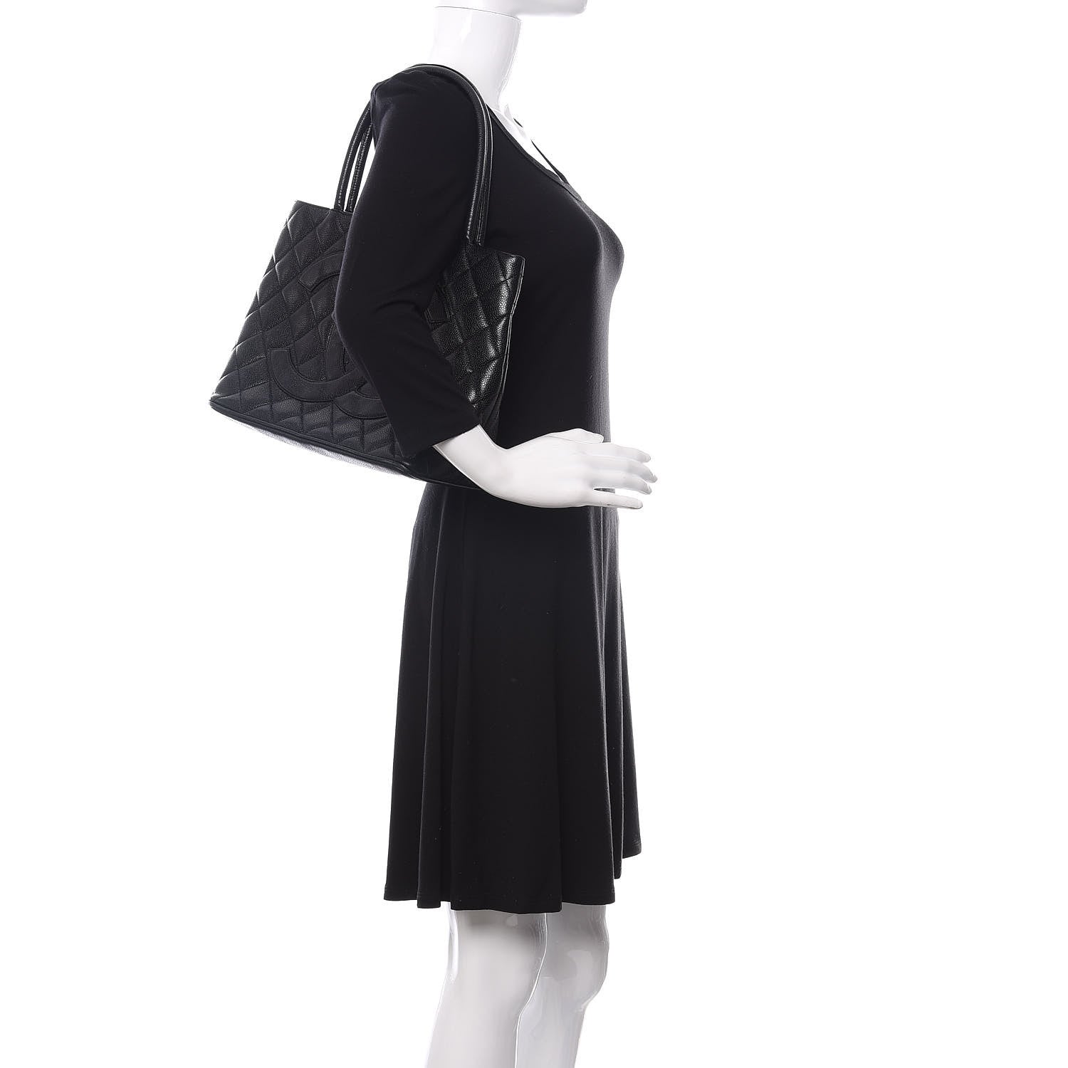 Chanel Caviar Quilted Medallion Tote Black 2 of 9