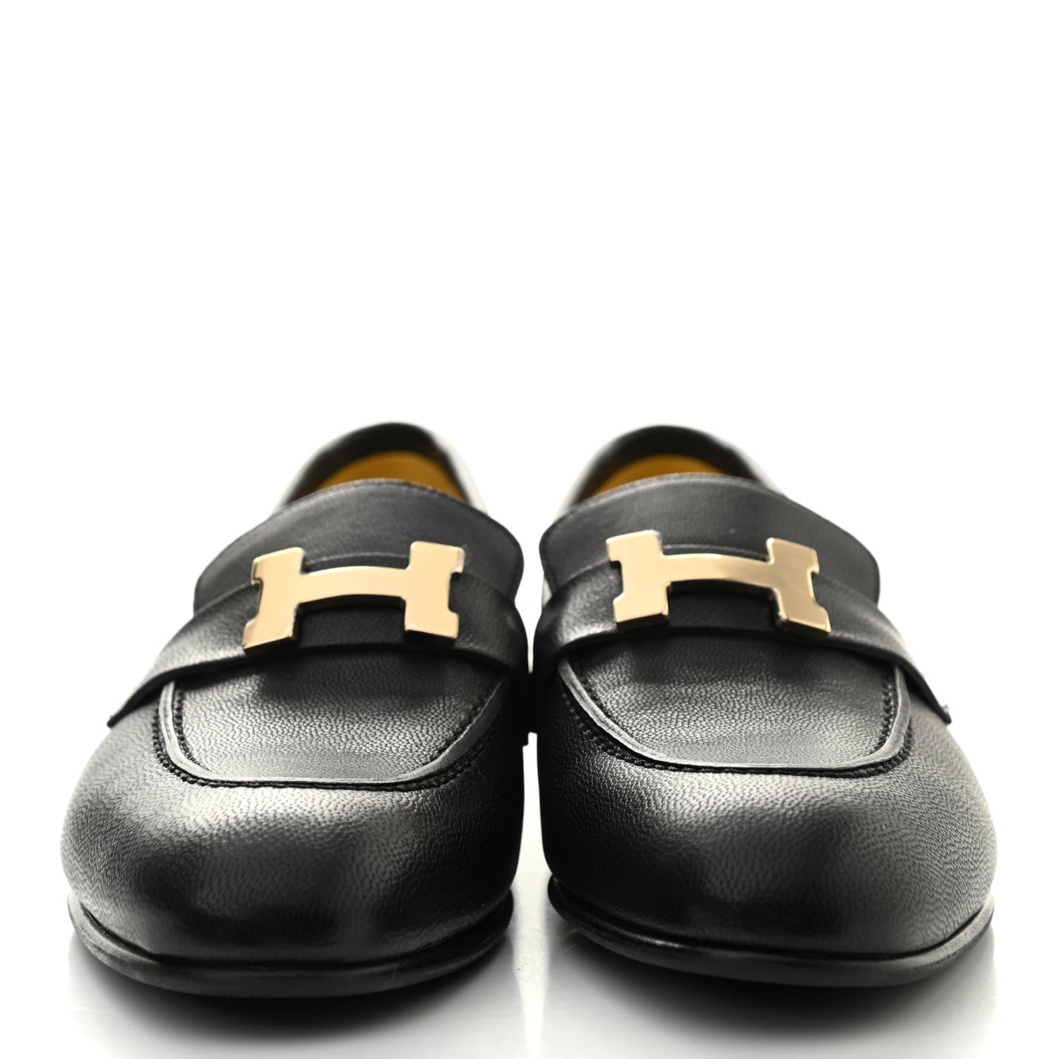 Hermes Goatskin Womens Paris Loafers 36 Black 3 of 16