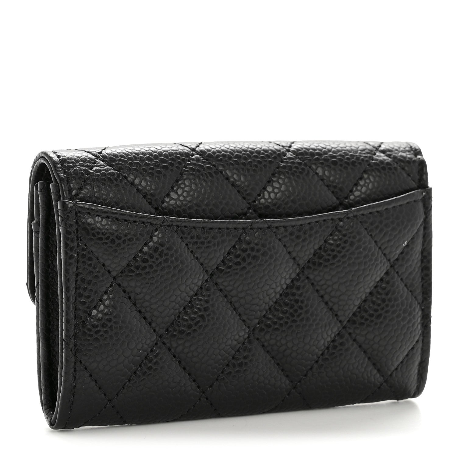 Chanel Caviar Quilted Flap Card Holder Wallet Black 3 of 10