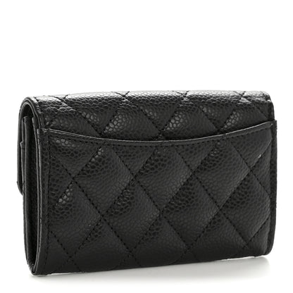 Chanel Caviar Quilted Flap Card Holder Wallet Black 3 of 10