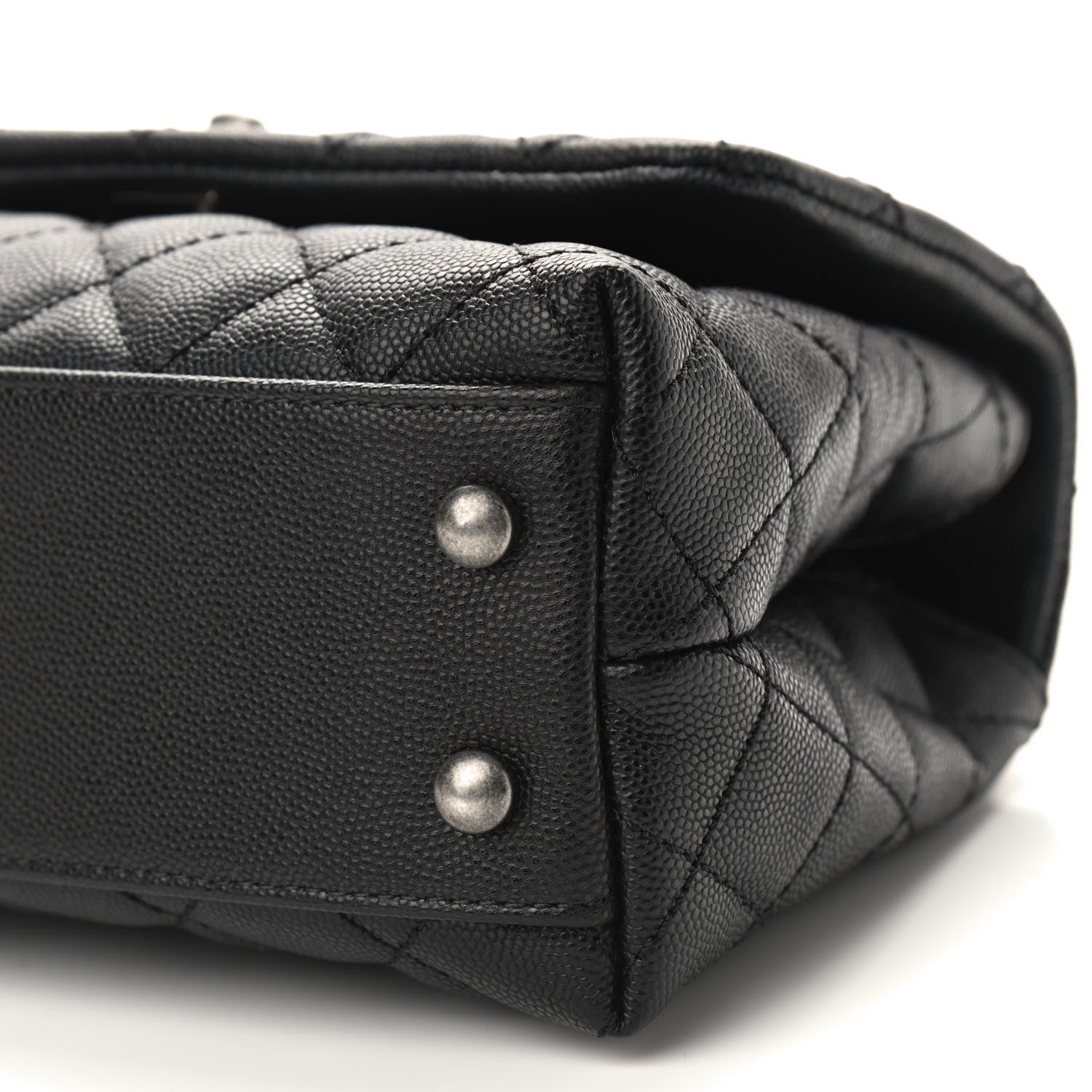 Chanel Caviar Lizard Embossed Quilted Mini Coco Handle Flap Black 6 of 8