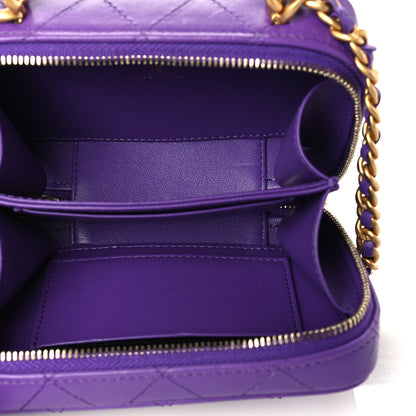 Chanel Lambskin Quilted Top Handle Mini Vanity Case Purple 5 of 10
