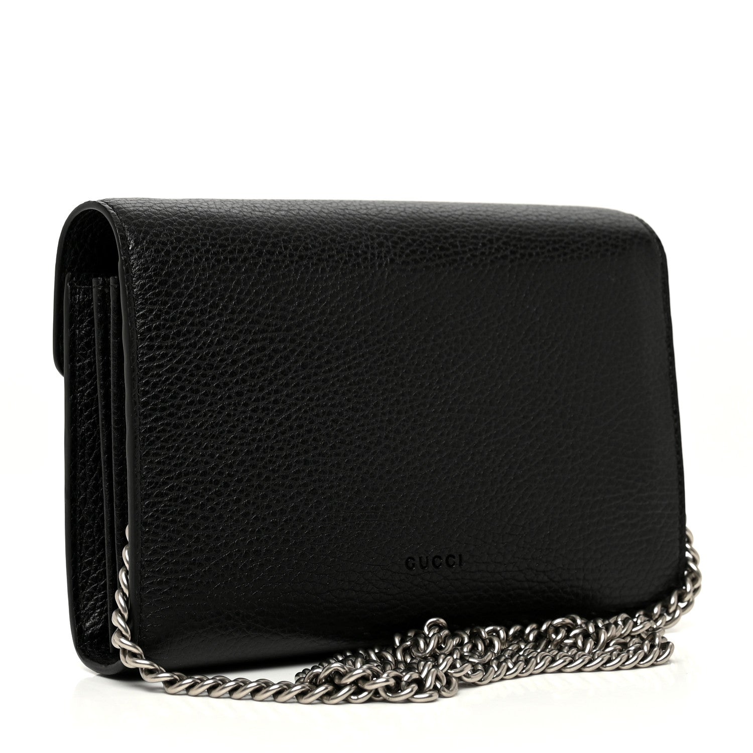 Gucci Calfskin Mini Dionysus Chain Wallet Black 3 of 9