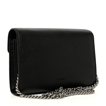 Gucci Calfskin Mini Dionysus Chain Wallet Black 3 of 9