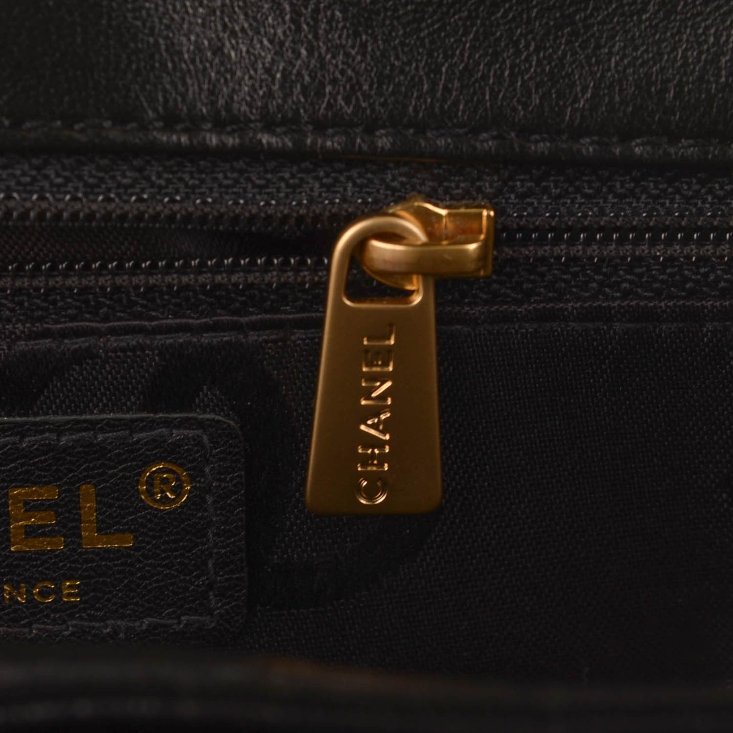 Chanel Glazed Calfskin Quilted Tote Black 8 of 8