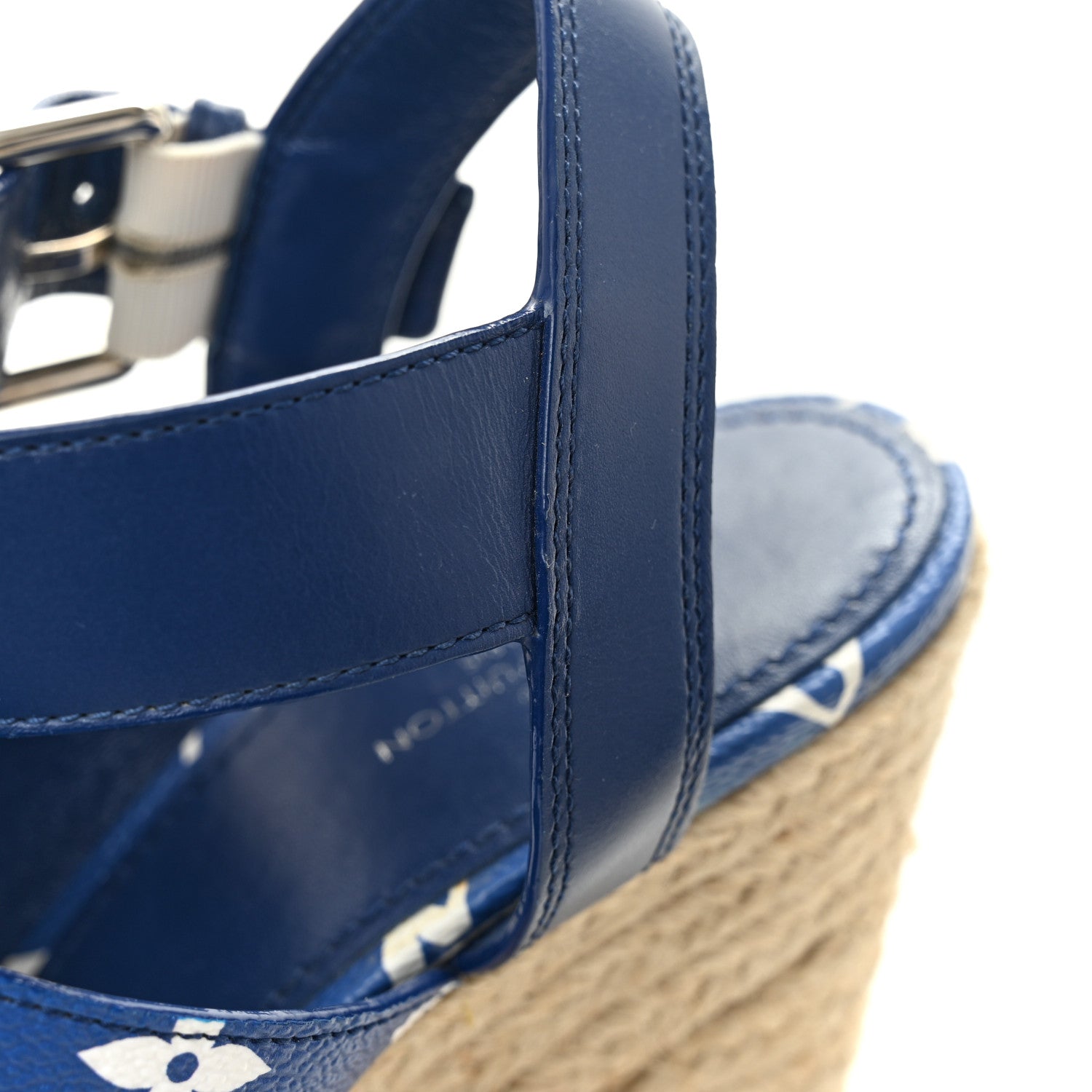 Louis Vuitton Monogram Escale Starboard Wedge Sandal 40 Blue 10 of 11