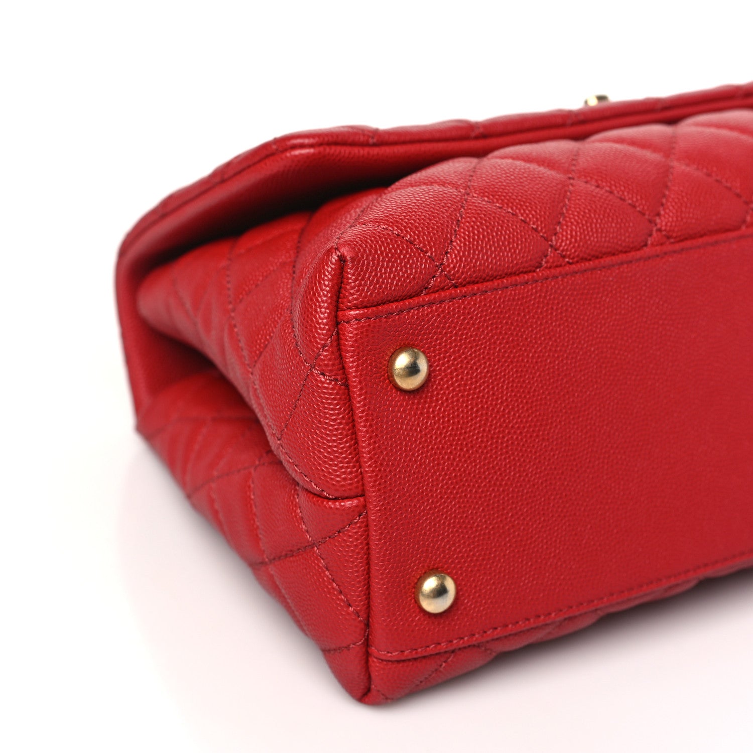 Chanel Caviar Lizard Embossed Quilted Small Coco Handle Flap Red 9 of 10