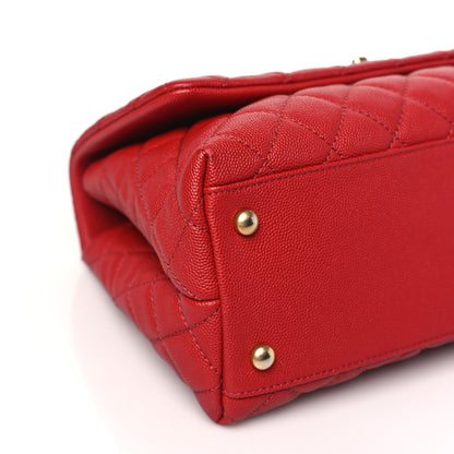 Chanel Caviar Lizard Embossed Quilted Small Coco Handle Flap Red 9 of 10
