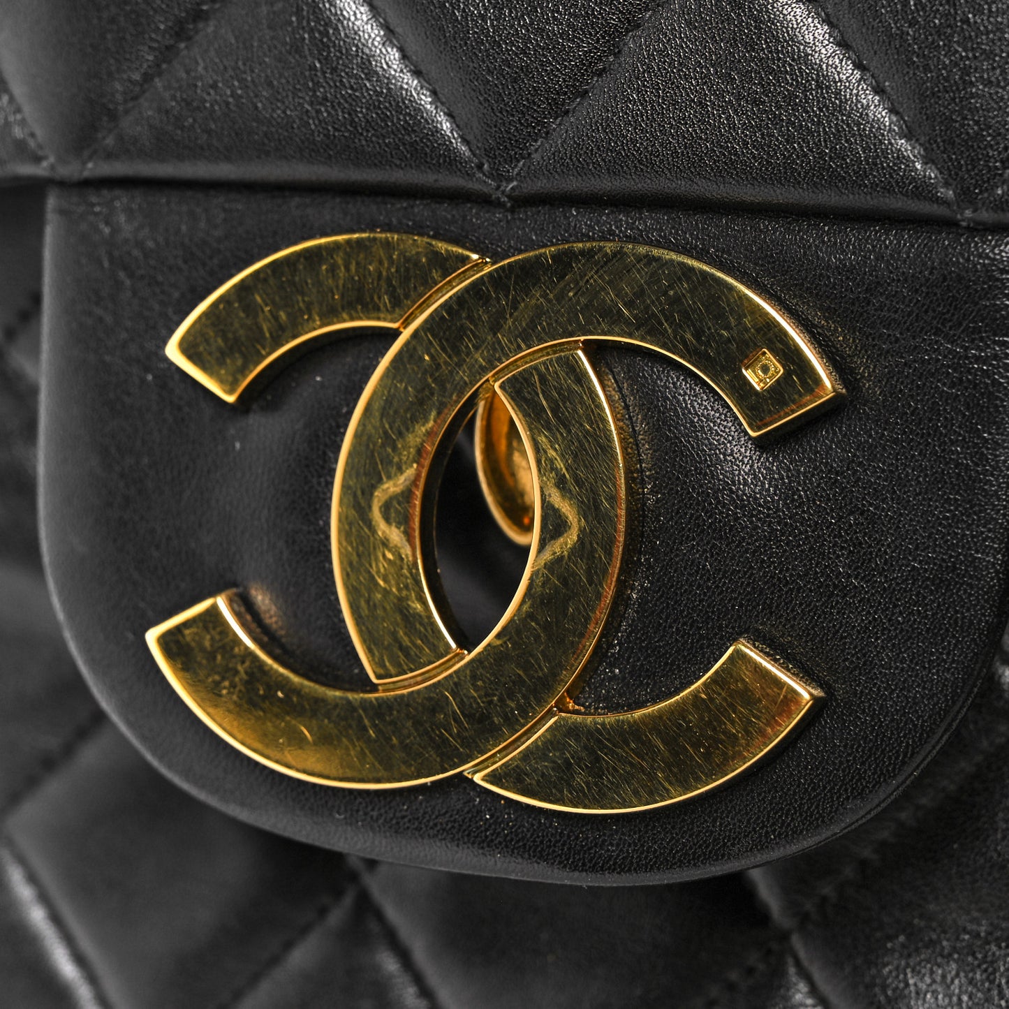 Lambskin Quilted XL Jumbo Single Flap Black