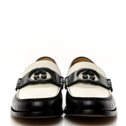 Gucci Calfskin Mens Interlocking G Millennial Ribot Loafers 11 Black Off White 2 of 10