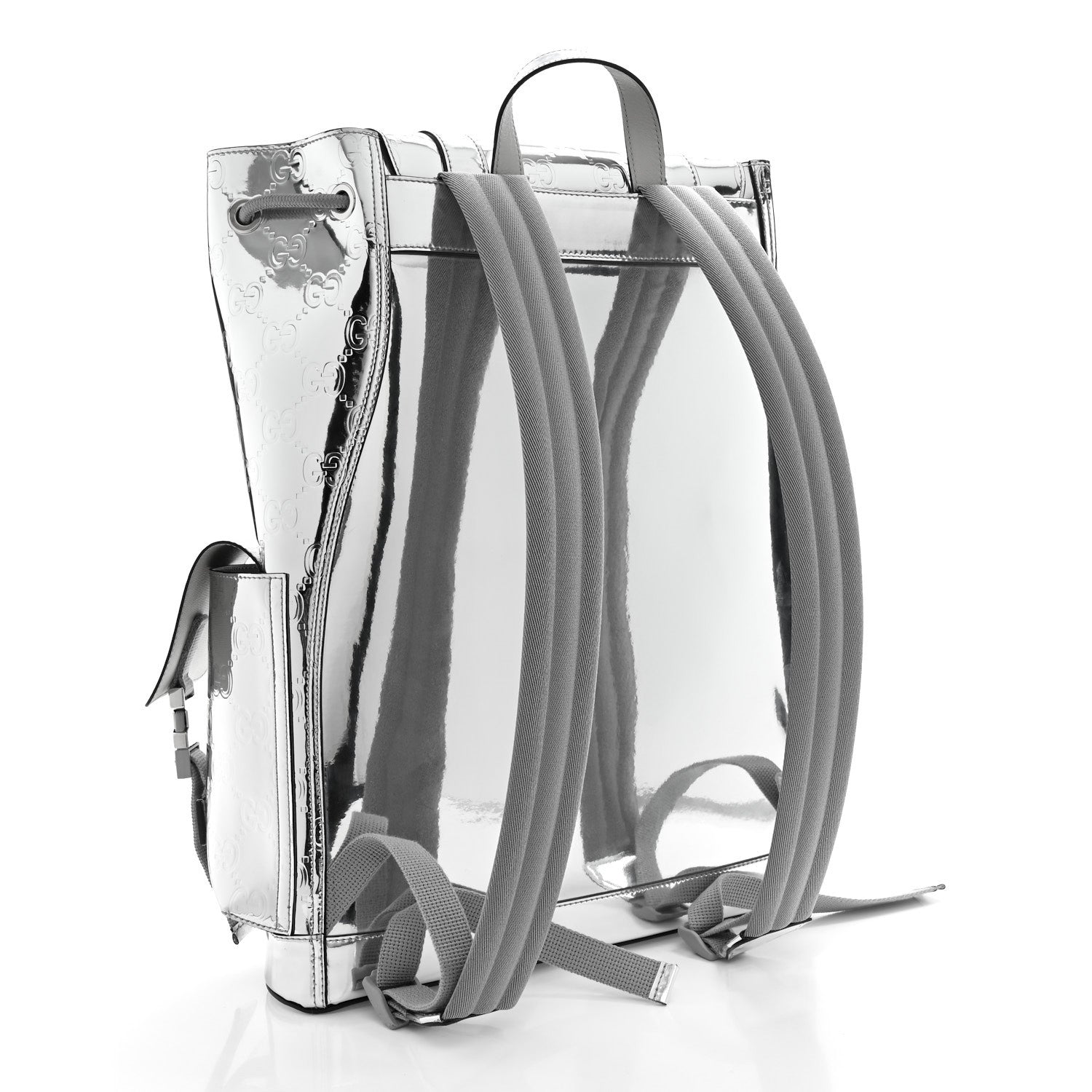 Gucci Mirror Effect GG Monogram Appia Calfskin Web Double Buckle
