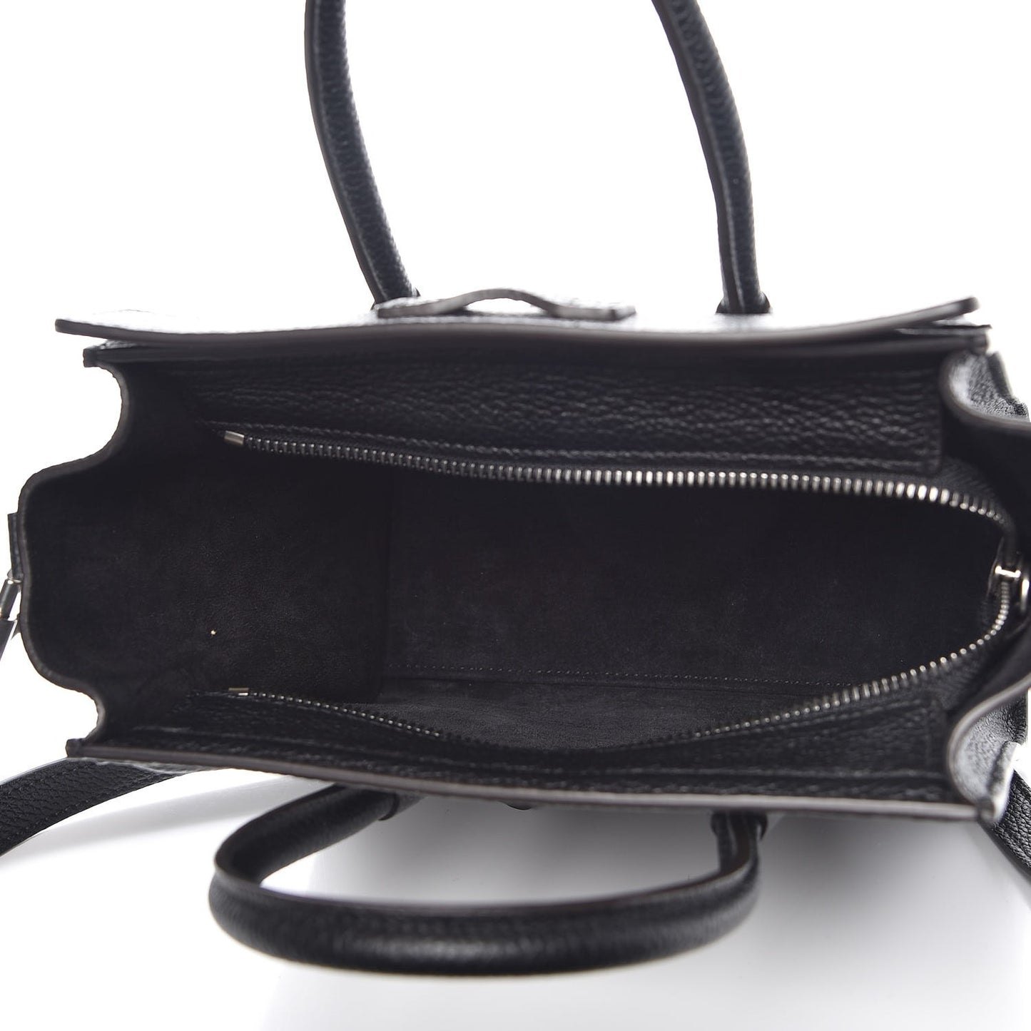 Drummed Calfskin Nano Luggage Black