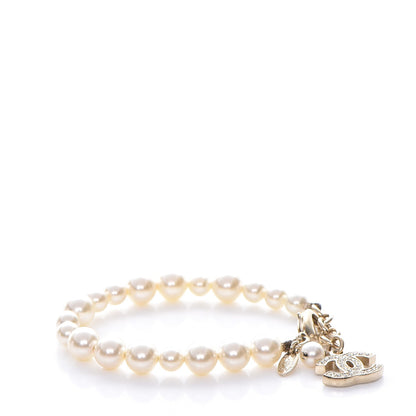 Chanel Pearl Crystal CC Bracelet Gold 1 of 6