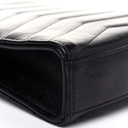 Chanel Calfskin Chevron Quilted Medal Mini Clutch With Chain Black 14 of 17