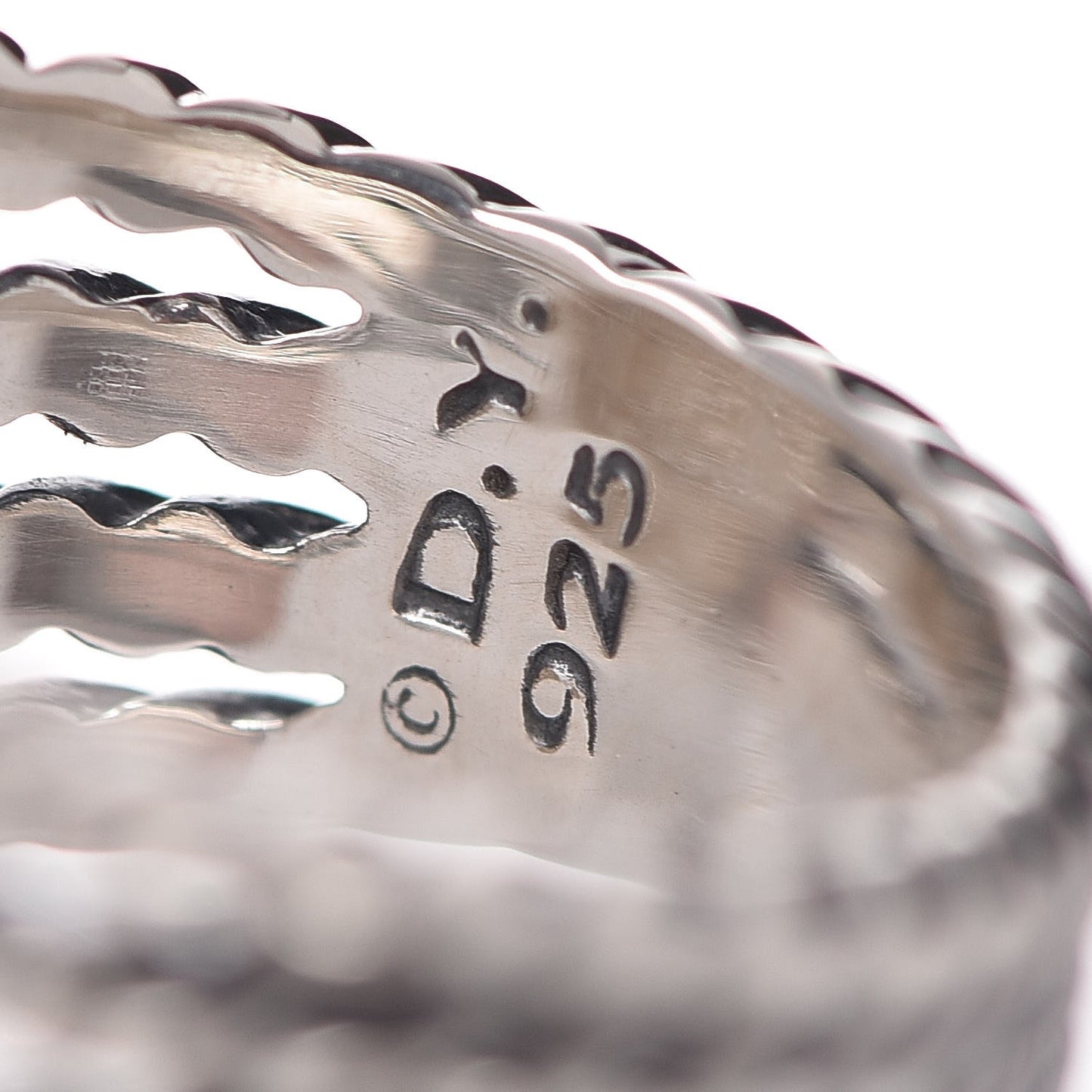 Sterling Silver Diamond 16mm Wheaton Ring 53 6.25