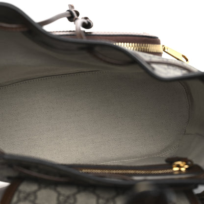 Gucci GG Supreme Monogram Azalea Calfskin Retro Interlocking G Buckle Backpack Beige Ebony Brown Sugar 5 of 13