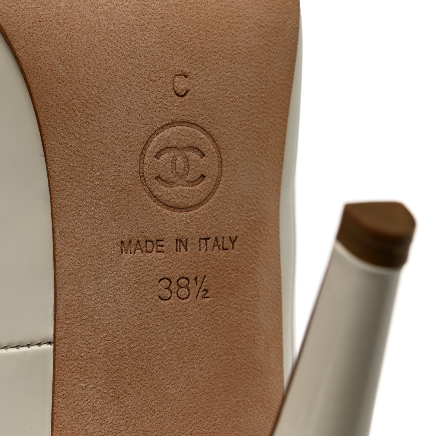 Patent Cap Toe CC Pumps 38.5 White Black