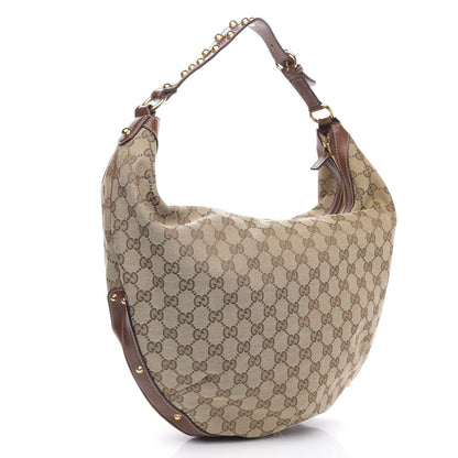 Gucci Monogram Large Biba Studded Hobo Brown 3 of 13
