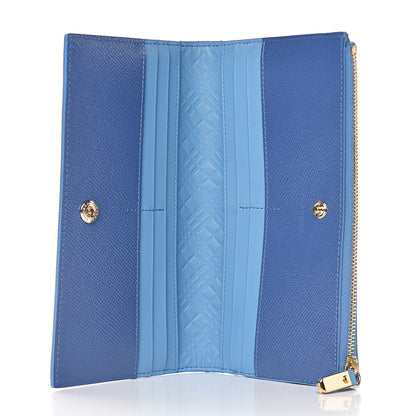 Burberry Patent Constantine Bi-Color Continental Wallet Steel Blue Azure Blue 6 of 7