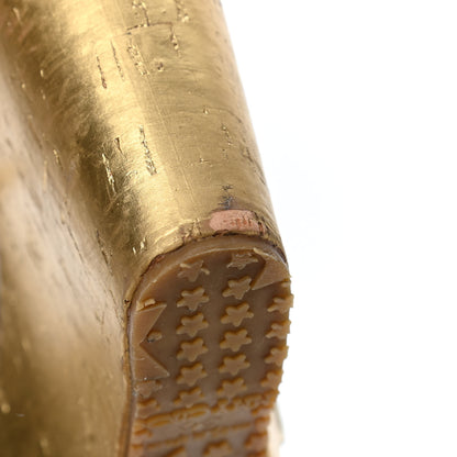 Jimmy Choo Metallic Calfskin Cork Papyrus Wedge Sandal 38 Gold 11 of 16