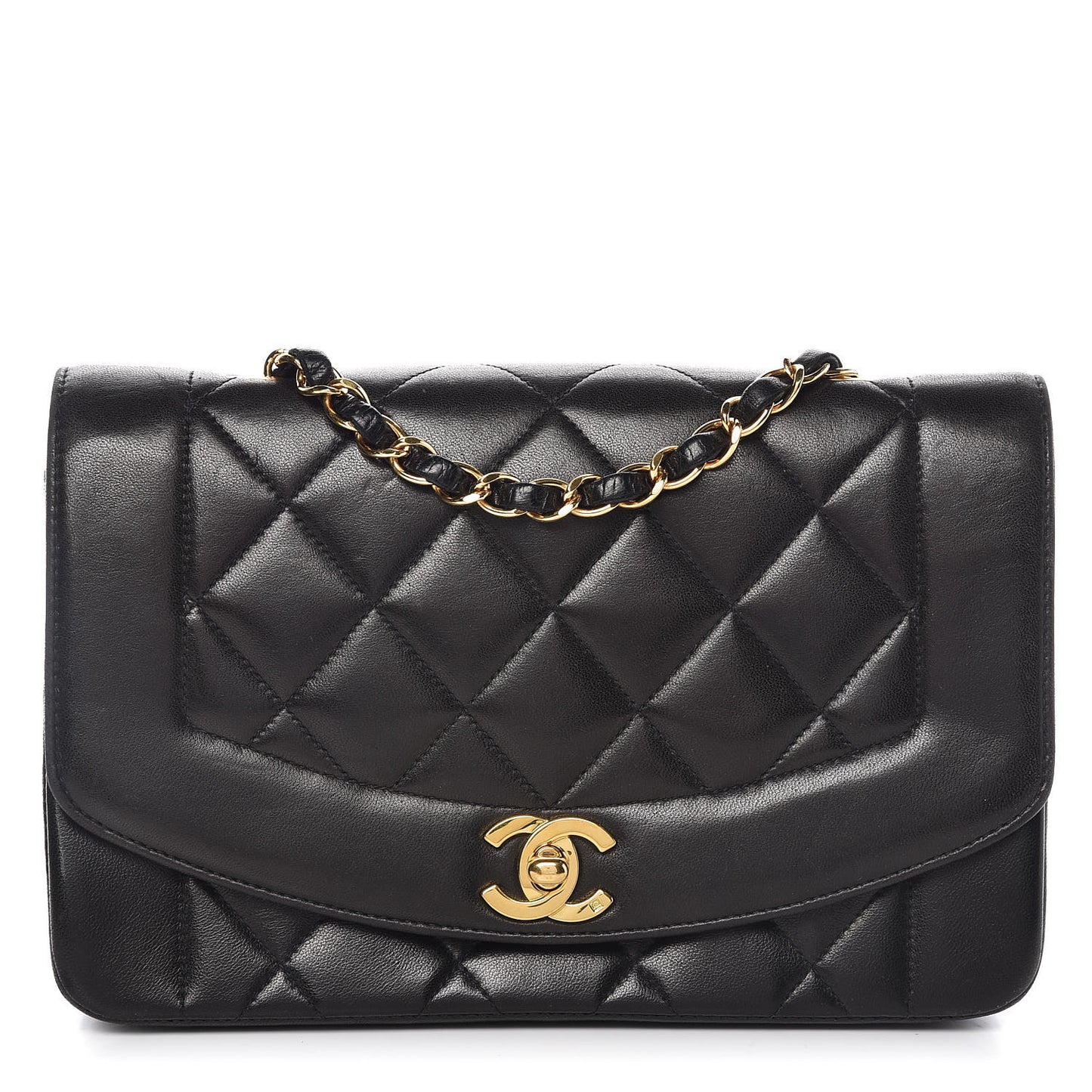 Lambskin Quilted Small Single Flap Black