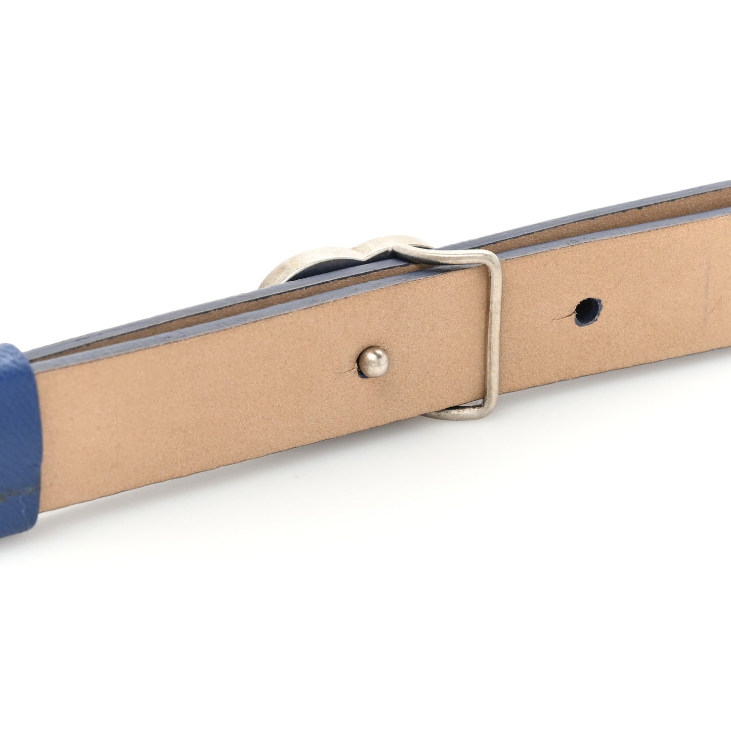 Lambskin CC Chain Belt Blue