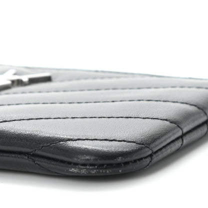 Saint Laurent Calfskin Matelasse Monogram Key Pouch Black 6 of 9