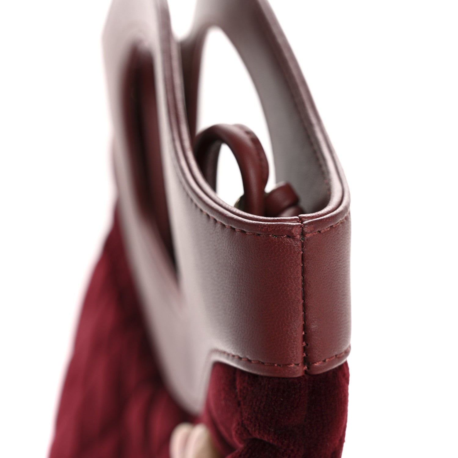 Chanel Velvet Lambskin Quilted Small 31 Shopping Bag Burgundy 12 of 13