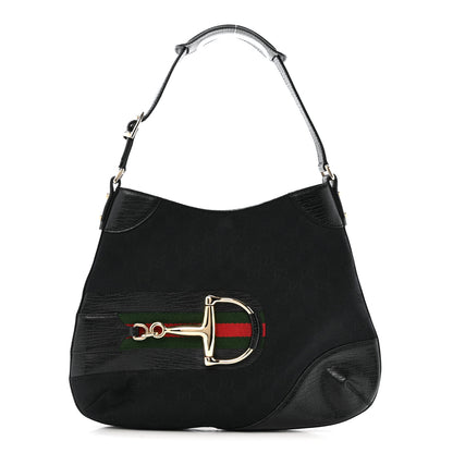 Gucci Monogram Web Hasler Hobo Black 1 of 12