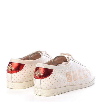 Gucci X SEGA Calfskin GUCCY Stars Womens Falacer Sneakers 37.5 White 4 of 10