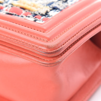 Chanel Lambskin Tweed Small Boy Flap Coral 12 of 14