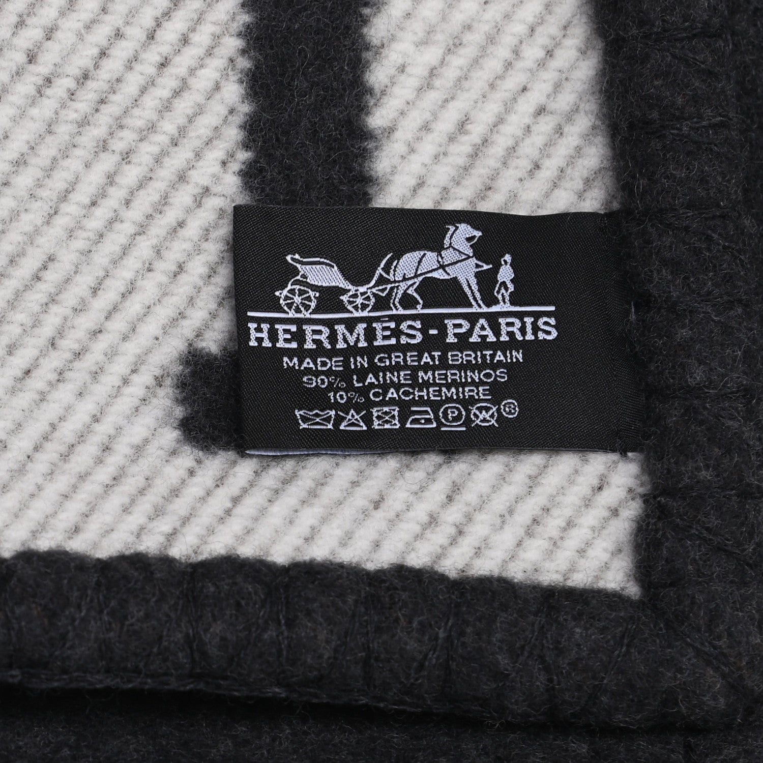 Hermes Wool Cashmere Avalon Blanket Ecru Gris Fonce 3 of 3