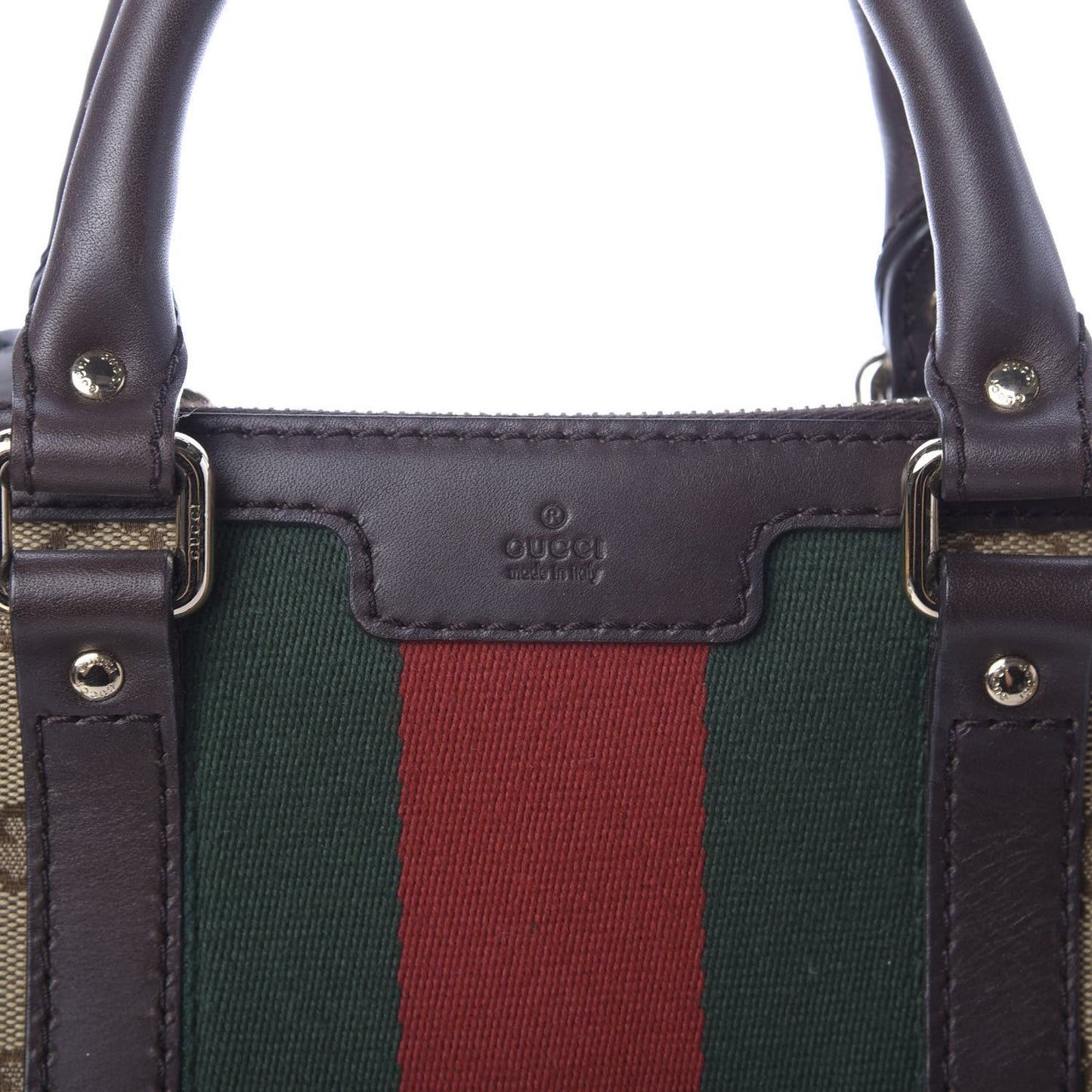 Monogram Vintage Web Medium Boston Dark Brown