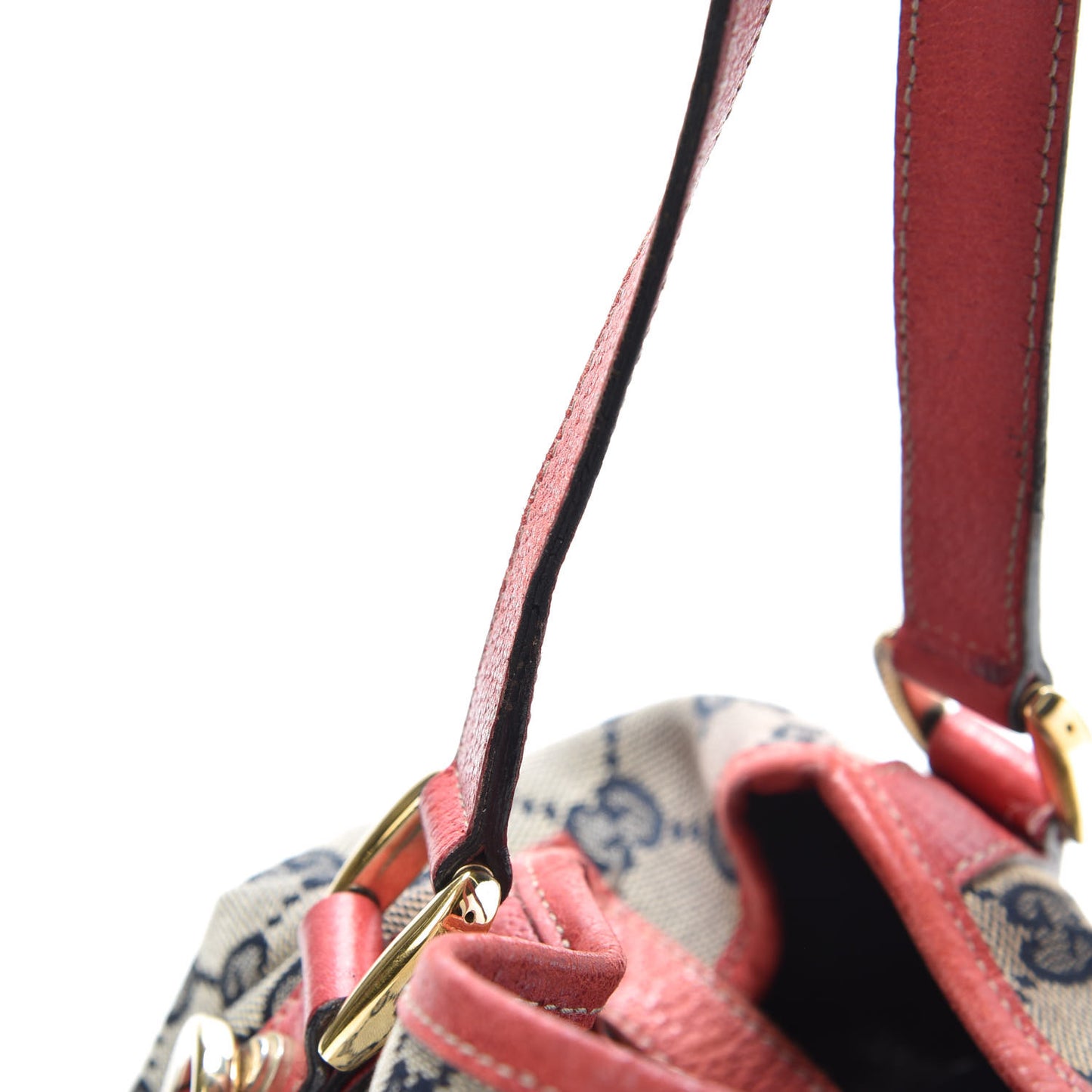 Monogram Medium Abbey Shoulder Bag Navy Red