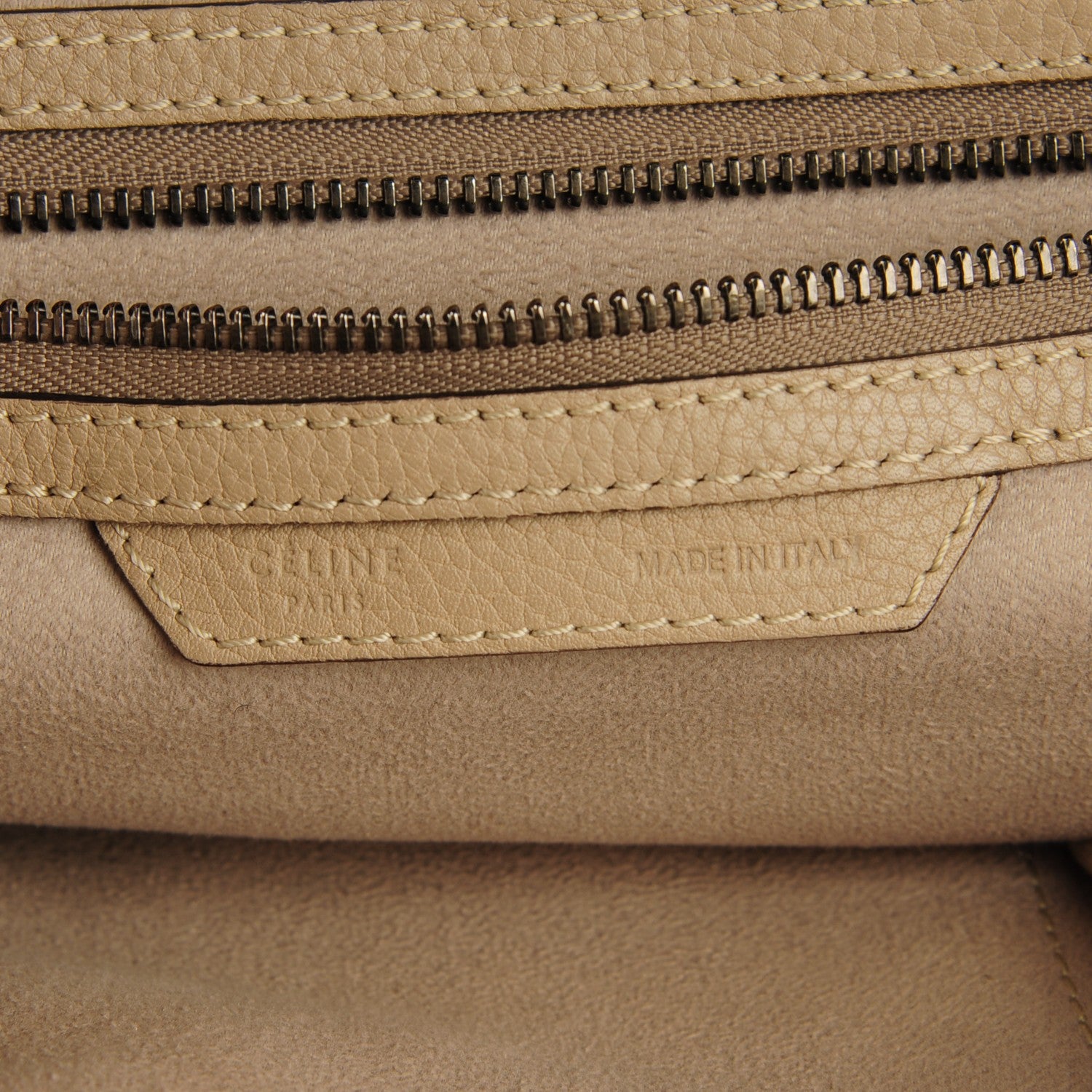 Celine Drummed Calfskin Mini Luggage Dune 6 of 8