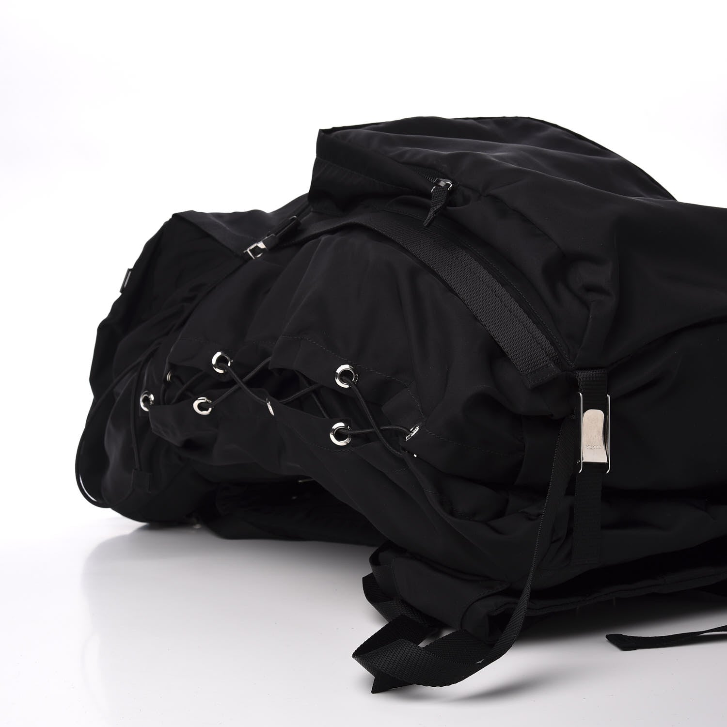 Prada Tessuto Nylon Double Buckle Backpack Black 5 of 8