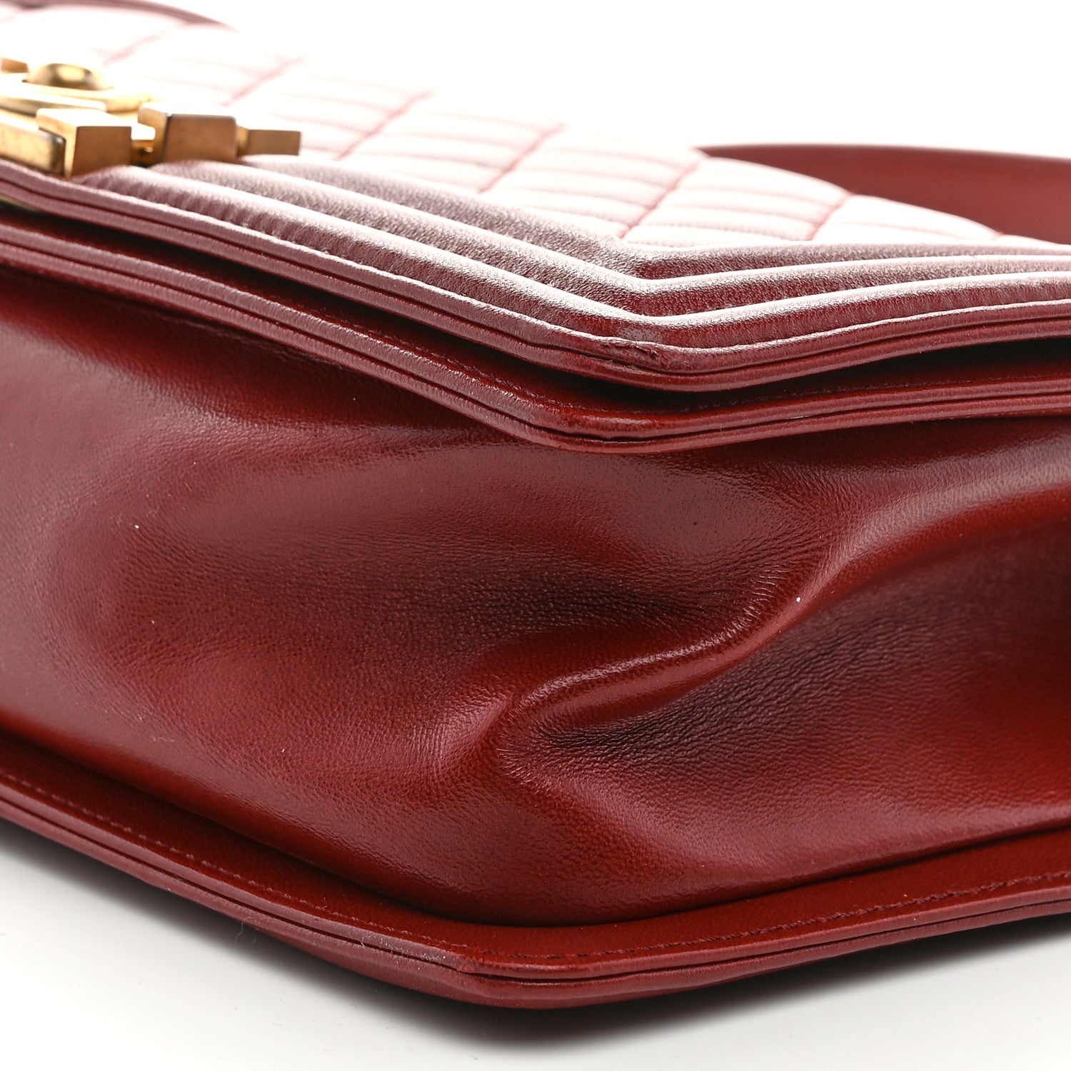 Chanel Lambskin Quilted Medium Boy Flap Dark Red 10 of 10