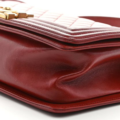 Chanel Lambskin Quilted Medium Boy Flap Dark Red 10 of 10