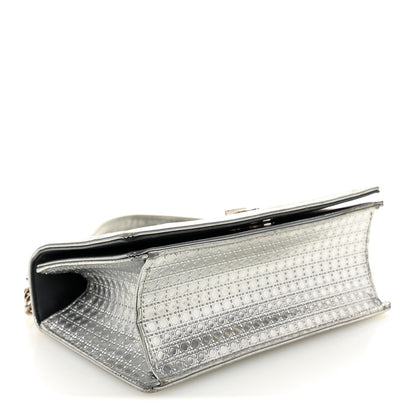 Christian Dior Metallic Patent Micro-Cannage Small Diorama Flap Bag Silver 4 of 11