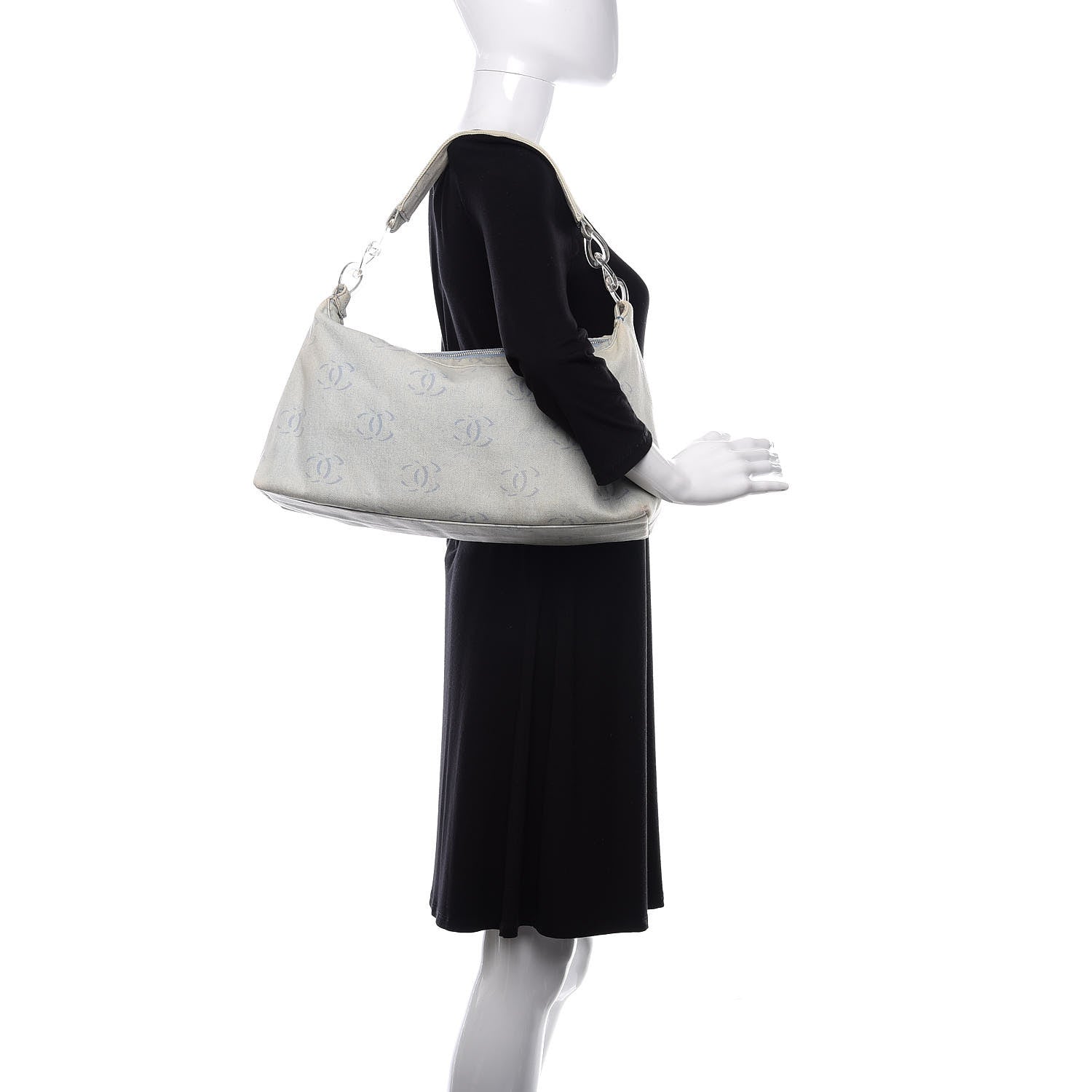 Chanel Canvas CC Hobo Light Blue 2 of 10