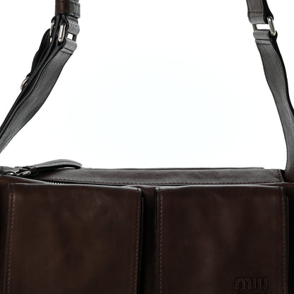 Miu Miu Nappa Utilitaire Shoulder Bag Dark Brown 7 of 12
