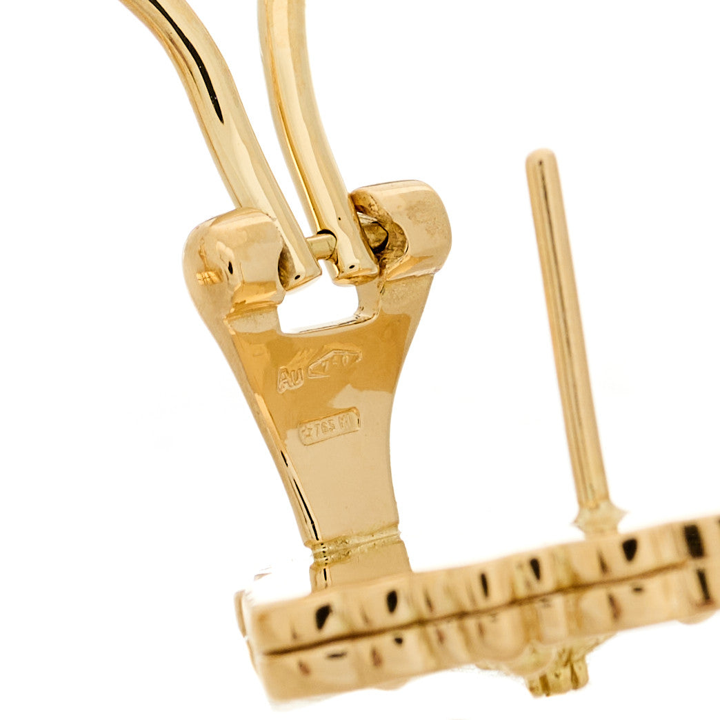 18K Yellow Gold Mother of Pearl Opera Tulle Earrings