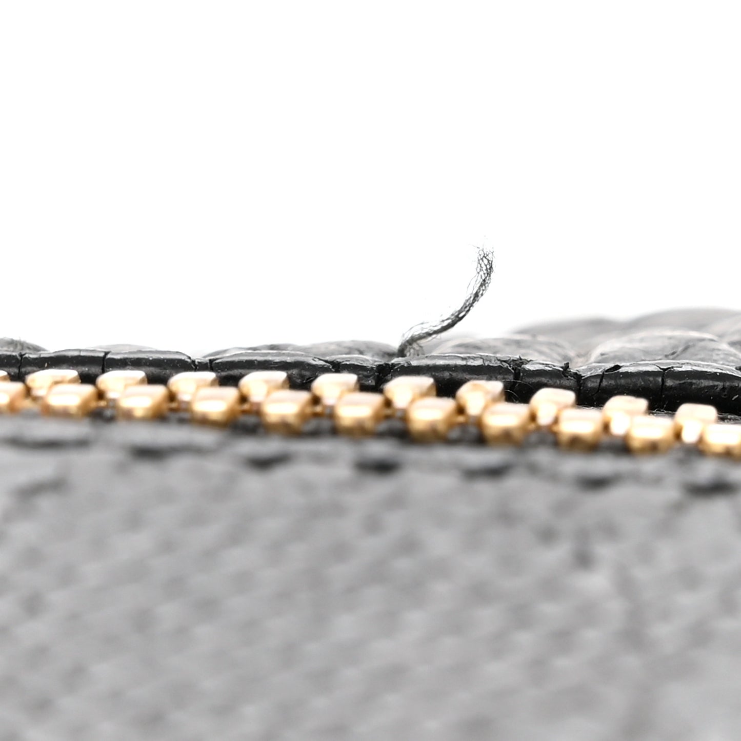 Signature Grain Calfskin Check Embossed Medium Balmoral Clutch Bag Black