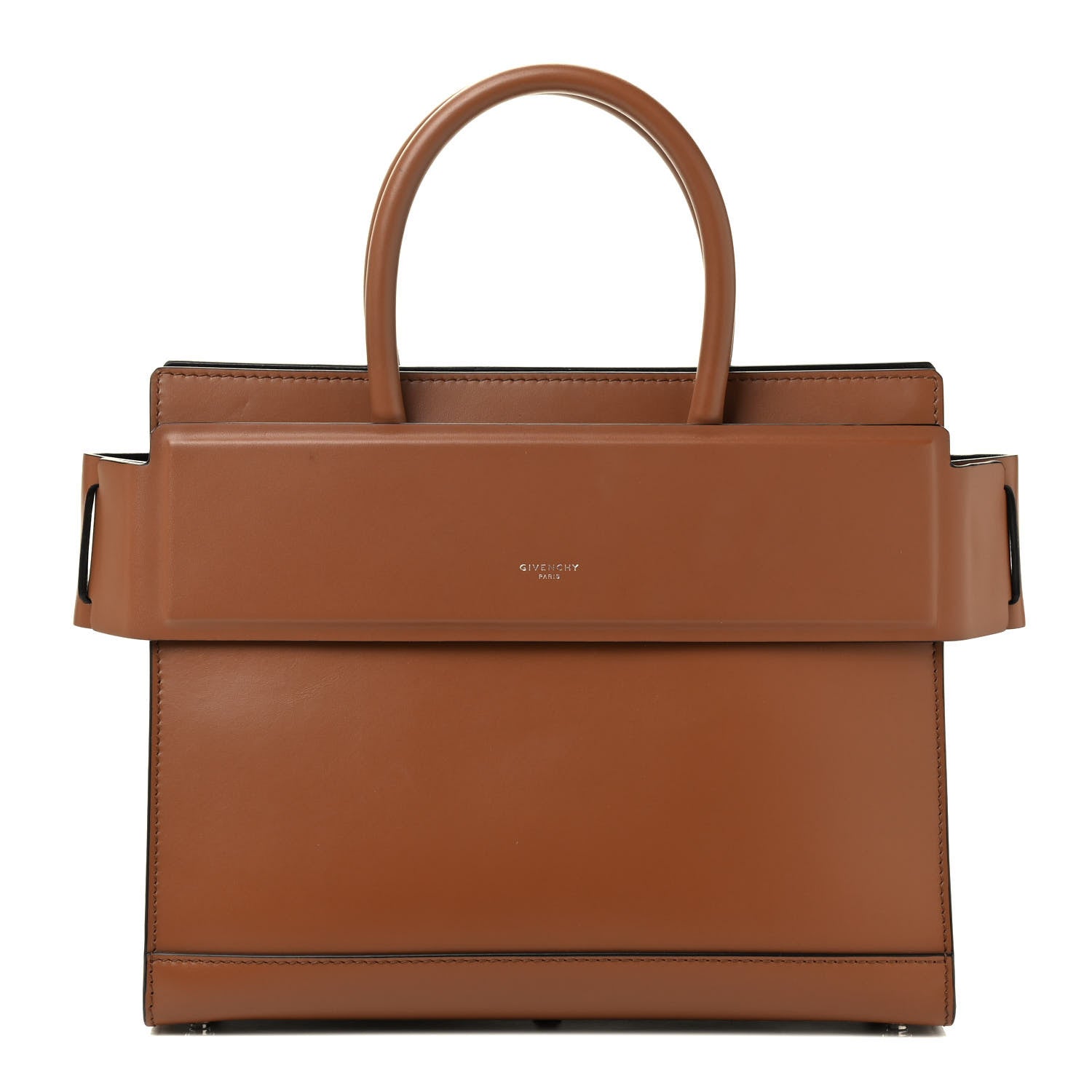 Givenchy Smooth Calfskin Small Horizon Satchel Caramel 1 of 8