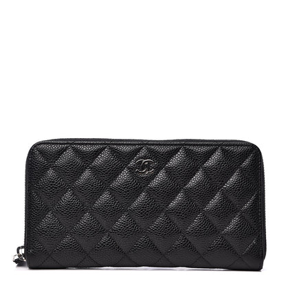 Chanel Caviar Quilted Large Gusset Zip Around Wallet Black 1 of 11