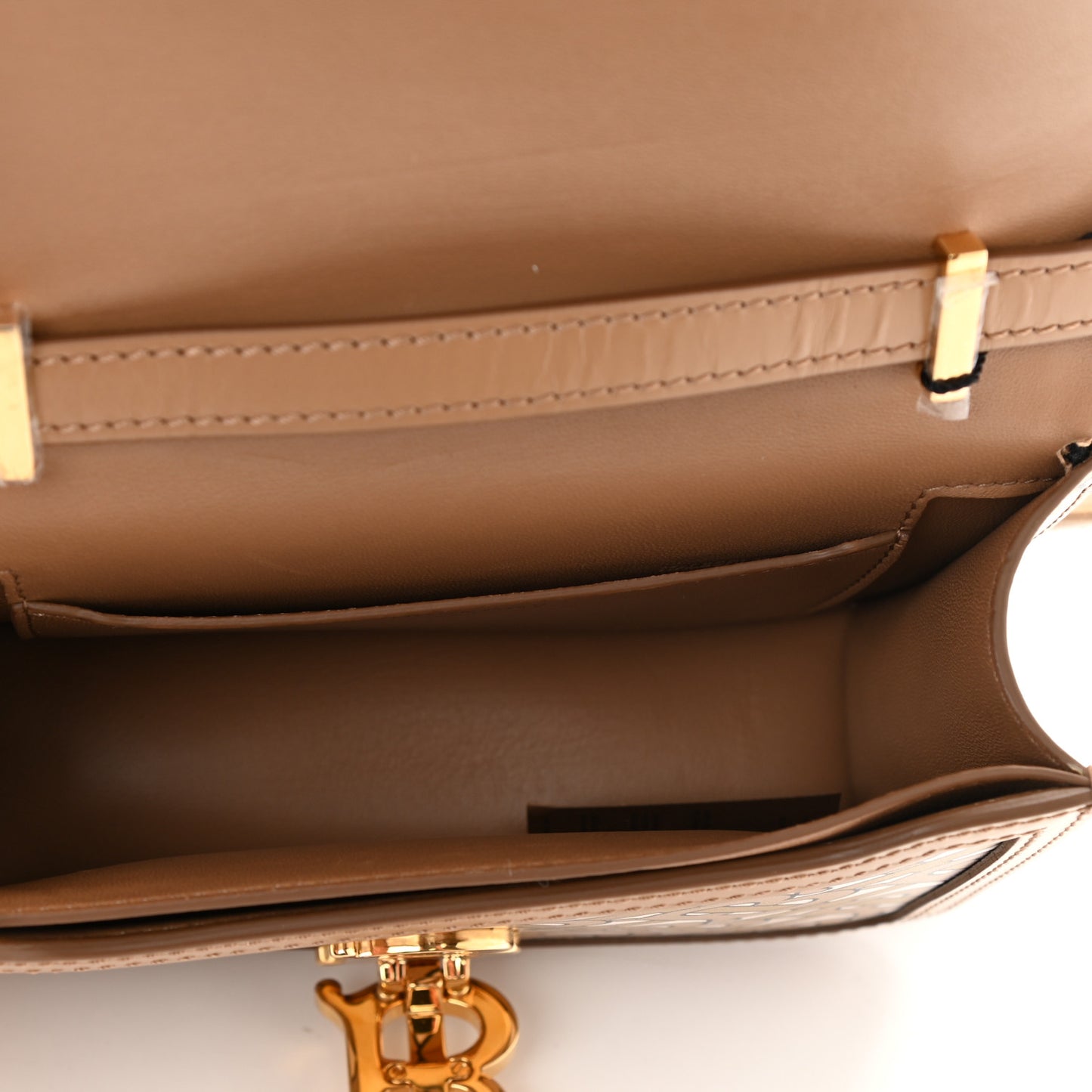 Calfskin Monogram Mini TB Bag Beige