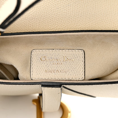 Christian Dior Grained Calfskin Mini Saddle Bag White 5 of 9