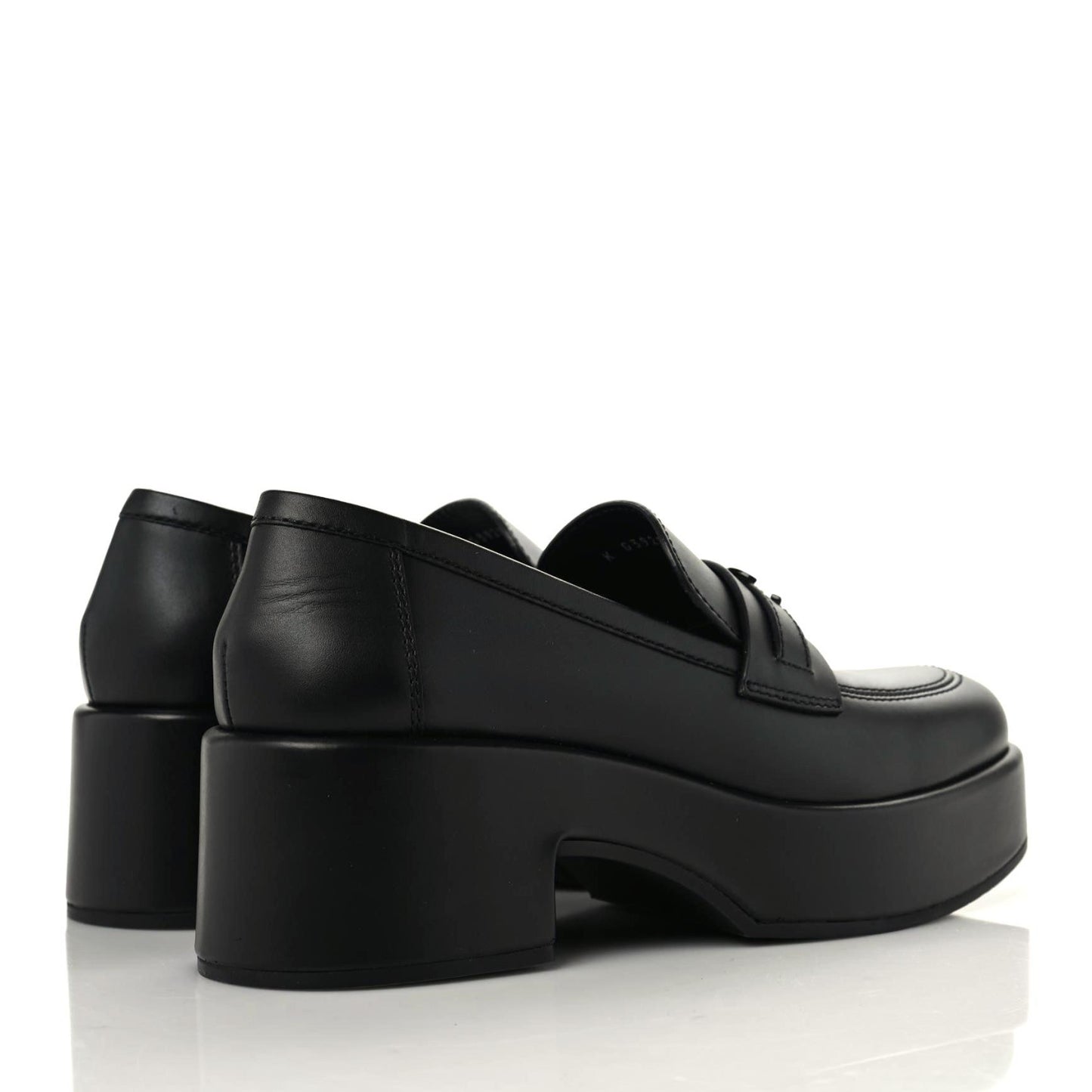 Calfskin CC Platform Loafers 40 Black